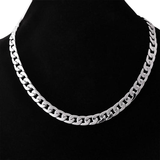 Titanium steel stainless steel wide flat Necklace