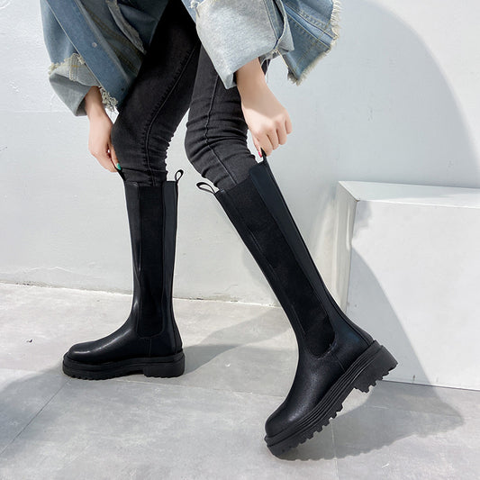 All-match Fashion Short Boots Long Leather Boots