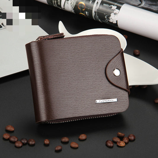 Wallet Leisure Belt Buckle Men's Wallet Horizontal Wallet Zipper Wallet Multi-function Card Bag Coin Purse Wholesale