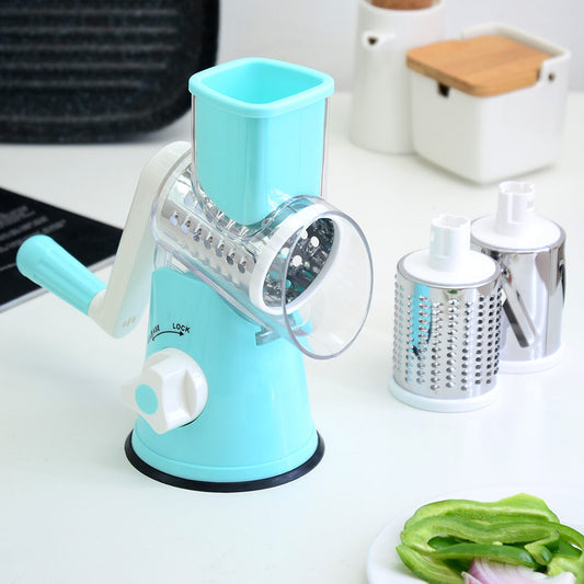 Multifunctional vegetable cutter, hand drum rotary grater