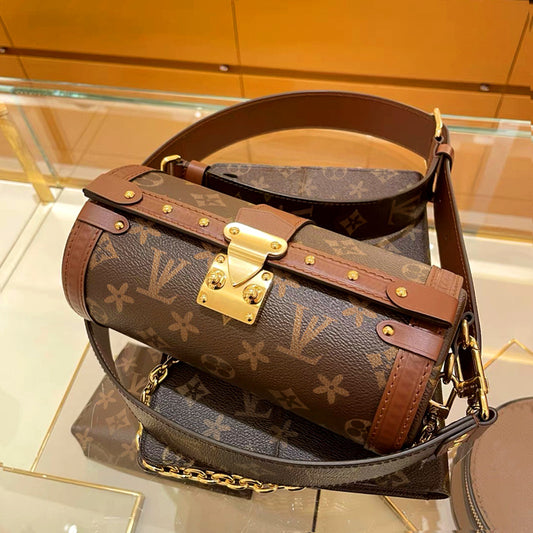 Louis Vuitton 2021 New Leather Presbyopia Papillon Cylinder Chain Bag Shoulder Messenger Pillow Bag