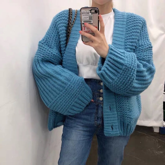 229 Korean Style Lazy Wind Cardigan Sweater
