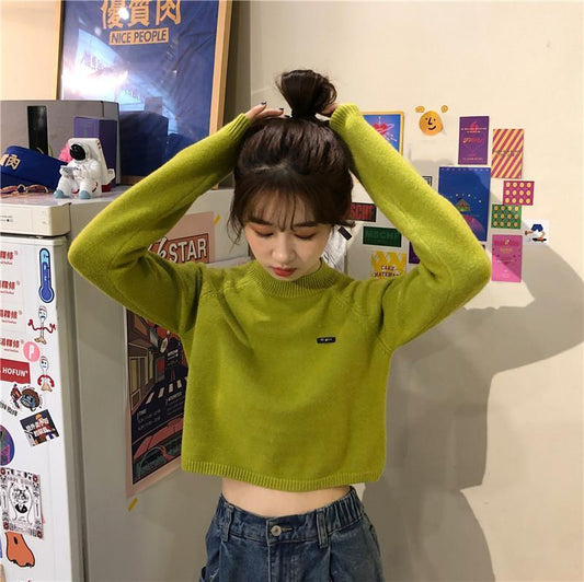 Autumn And Winter Women's Clothing, Small, Short, Sweater, Bottoming, Small Shirt, Long-sleeved T-shirt, Foreign-style Design, Top Clothes